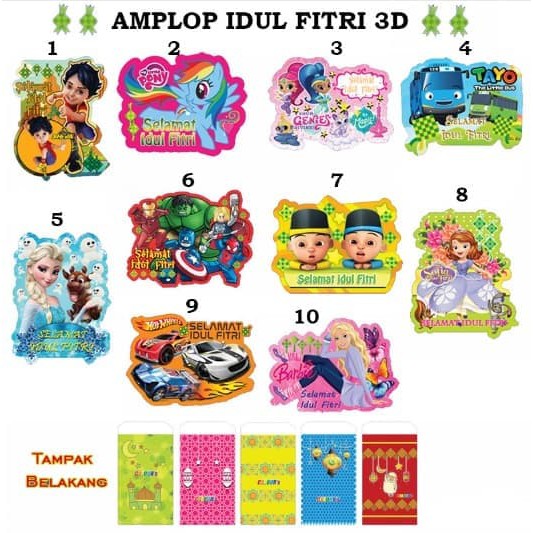 

TERMURAH Amplop Lebaran Murah Angpao Idul Fitri Karakter Unik 3D - 34.31 B0093