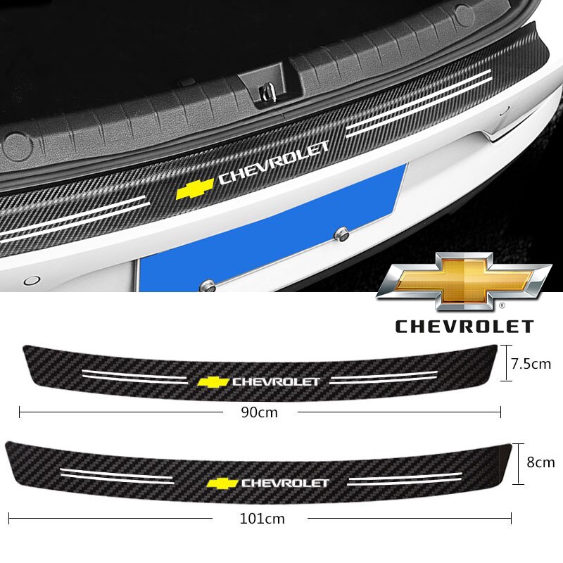 Stiker Pelindung Bumper Belakang Bahan Carbon Fiber Untuk Chevrolet