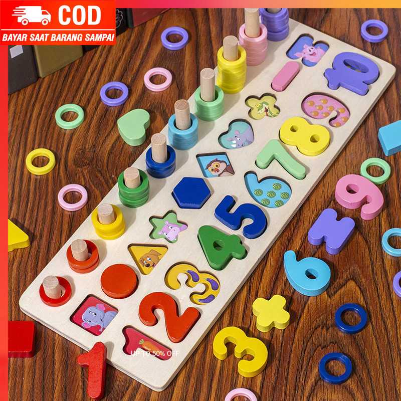 (100% BARANG ORI) Mainan Anak Montessori Shape Matching Children Toy - Z0566