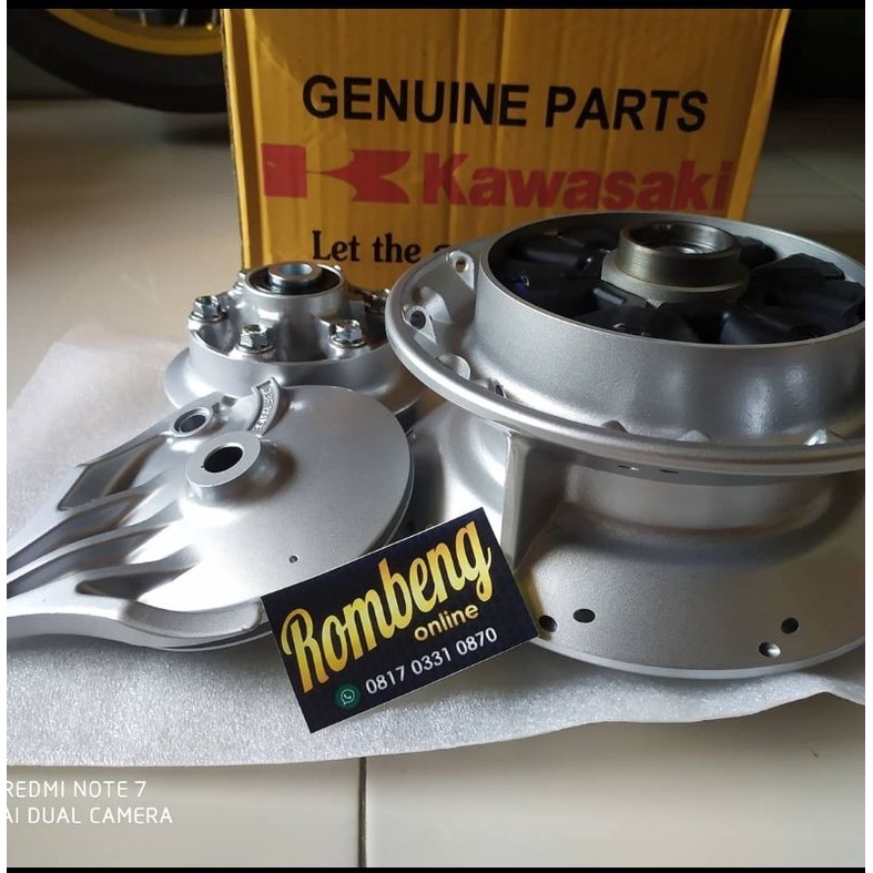 Tromol belakang Kawasaki elminator original set lengkap dengan tutup dan nap gear