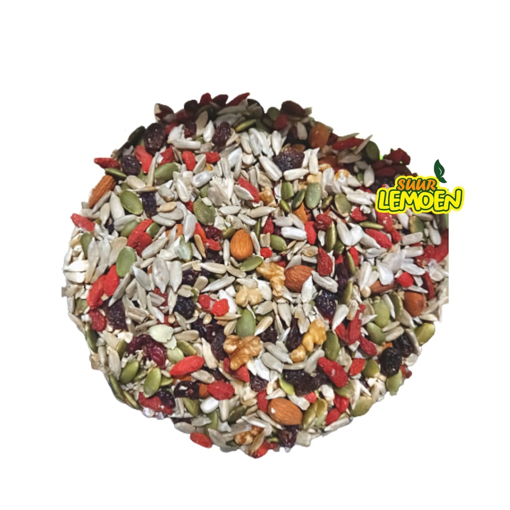 Mix Nut Seeds Fruit Roasted 200 gram - Almond Walnut Raisin Cranberry Gojiberry Sunflower Pumpkin