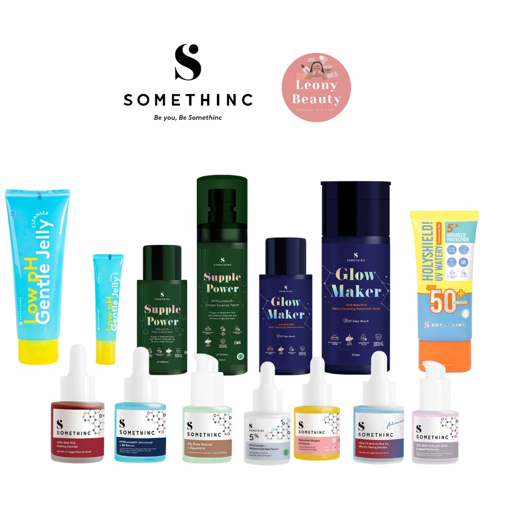 SOMETHINC SOMETHINC All serum, Low pH Gentle Jelly Cleanser and Toner and sunscreen