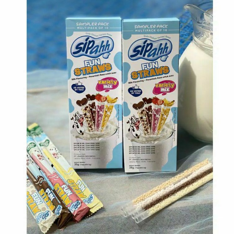 Sipahh Fun Straw pack 10's / sedotan susu unik pemberi rasa Sipah