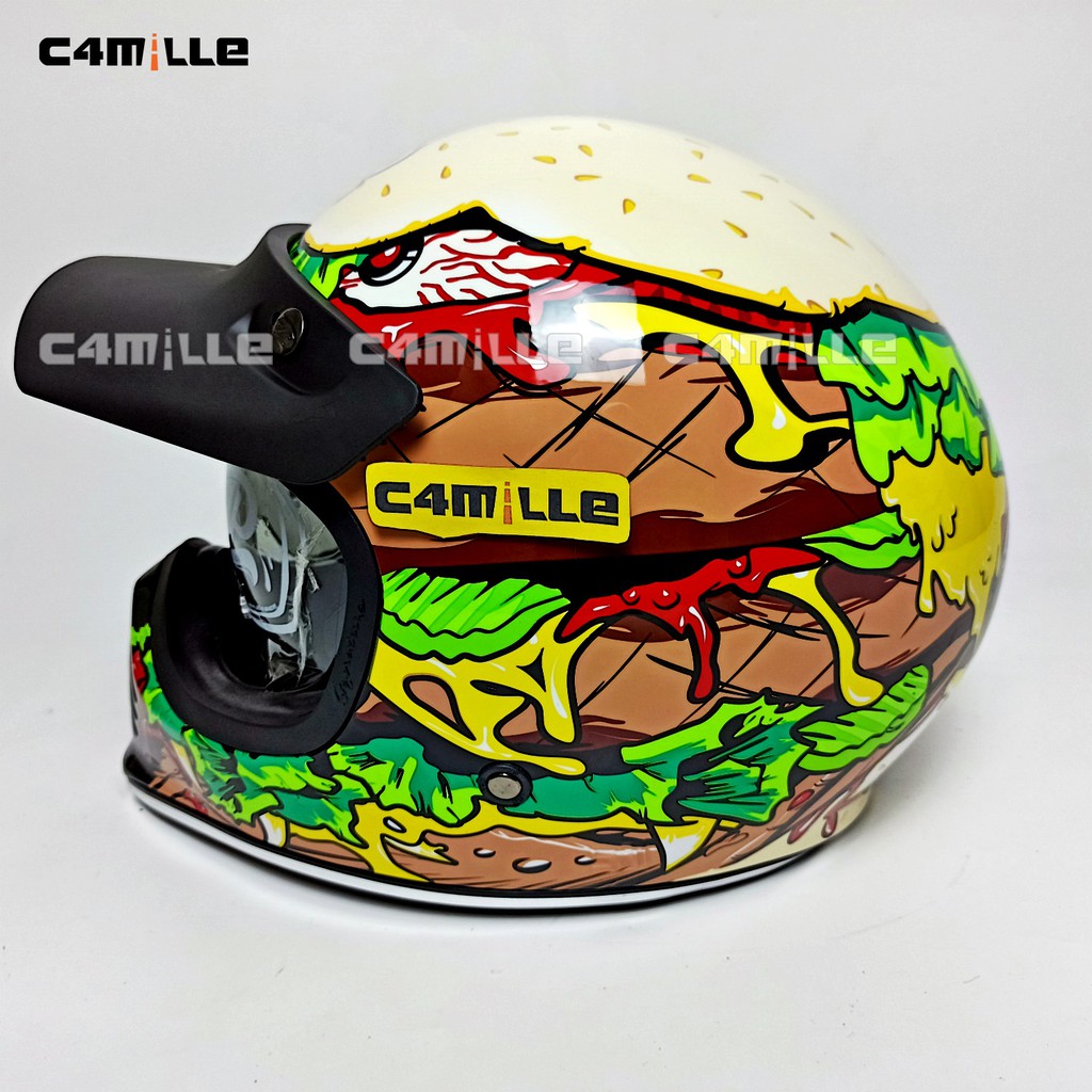 HELM JPX SIGNATURE JP RETRO SG 09 SUPER BLACK FULL FACE RETRO