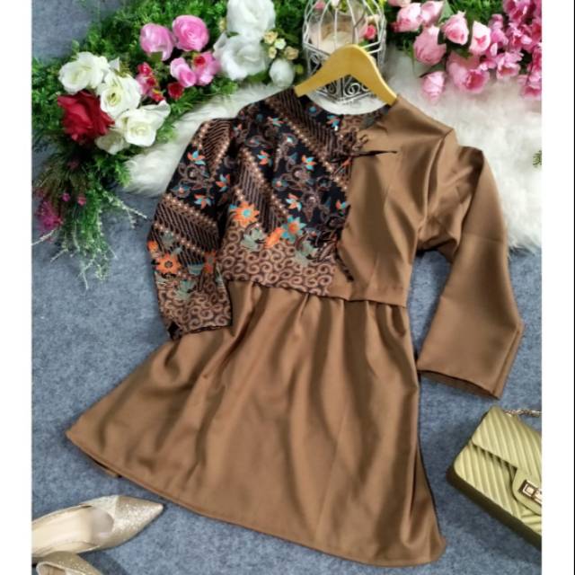 Baju batik medina terbaru baju batik ibu hamil lengan panjang terbaru