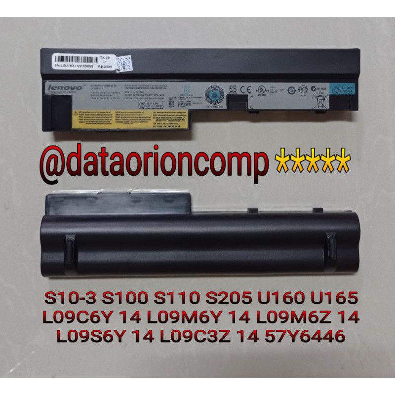 Baterai Lenovo S103 S10 S100 S110 S205 U160 U165L09C6Y14 L09M6Y14  L09M6Z14 L09S6Y14 L09C3Z14 57Y6446