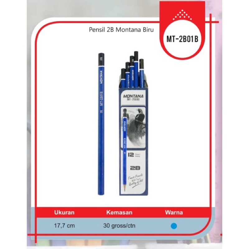 

pensil 2B warna body biru