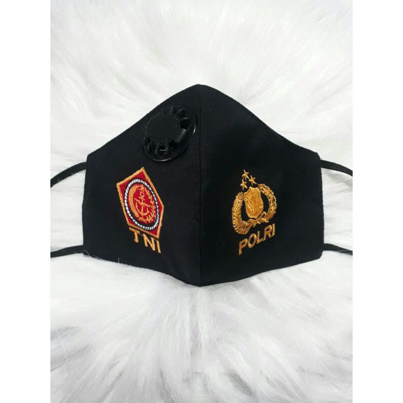 MASKER KAIN VENTILATOR BORDIR TNI POLRI