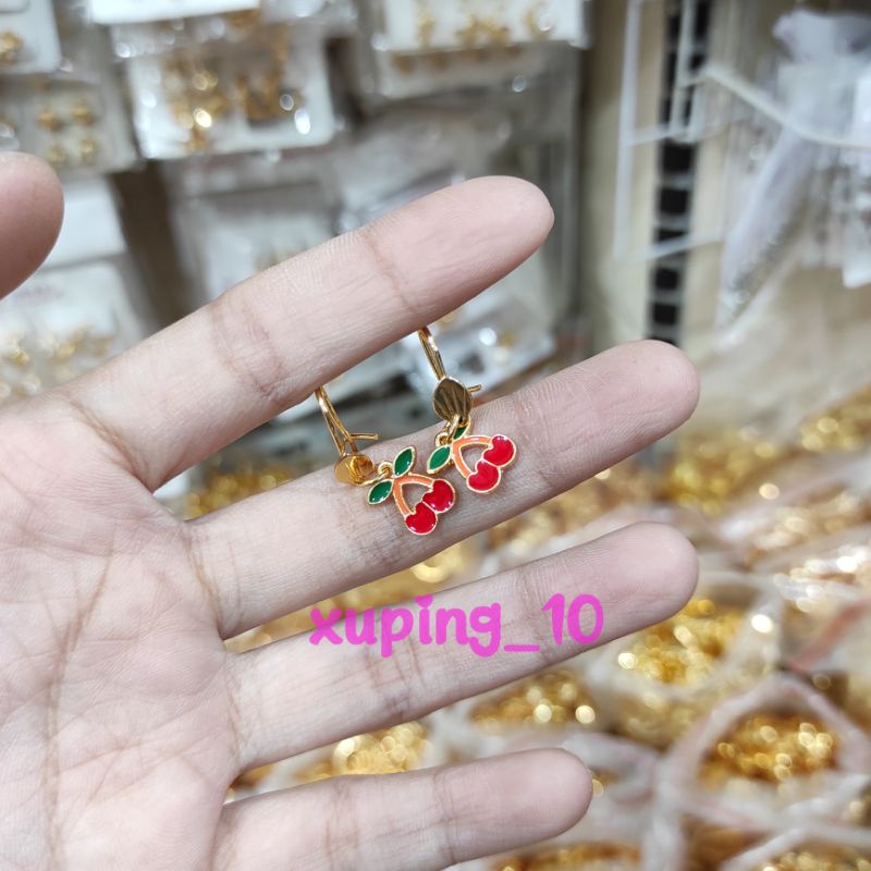 Anting Anak Cherry Merah Xuping Perhiasan Aksesoris Anak