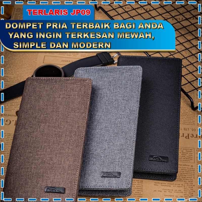 MEN WALLET DOMPET PANJANG PRIA ASLI ORIGINAL LIPAT KULIT KANVAS IMPORT KEREN DISTRO BRANDED TIPIS