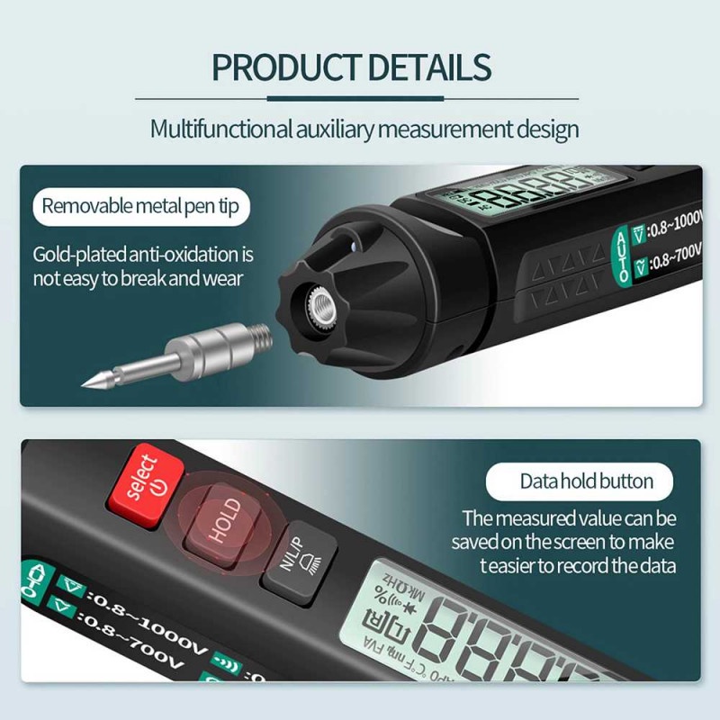 Tespen Digital Multimeter Voltage Tester Pen Multitester Arus AC DC