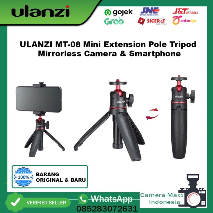 TRIPOD ULANZI MT-08 Mini Extension Pole Tripod Mirrorless Camera & Smartphone - MT-08 Putih (J5L1) T
