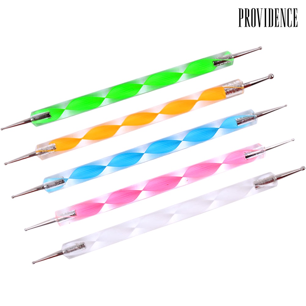 Providence 5Pcs 2 Way Marbleizing Dotting Manicure Tools DIY Nail Art Rod Painting Dot Pen