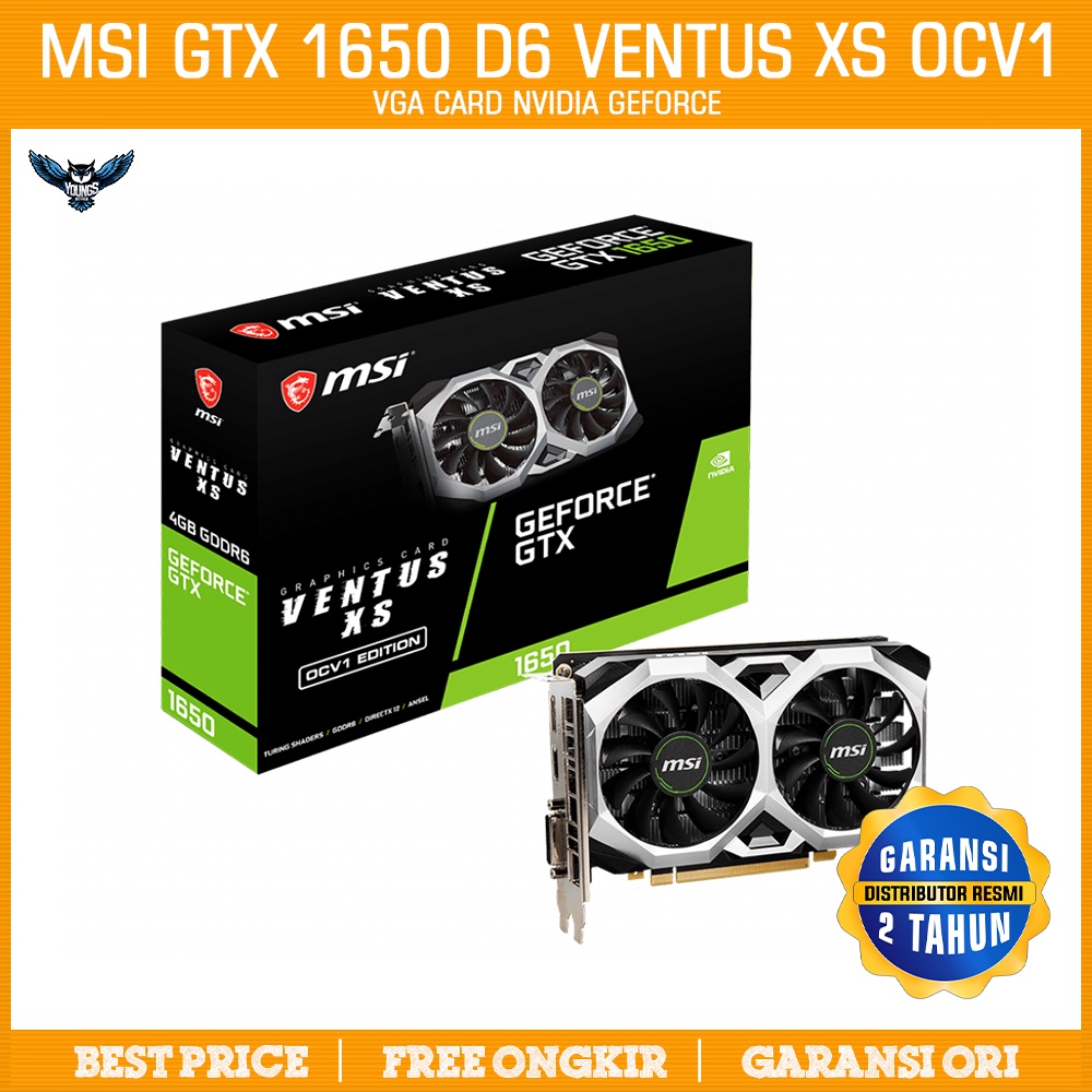 MSI GTX 1650 D6 VENTUS XS OCV1 4GB DDR6 VGA CARD NVIDIA GEFORCE OC V1