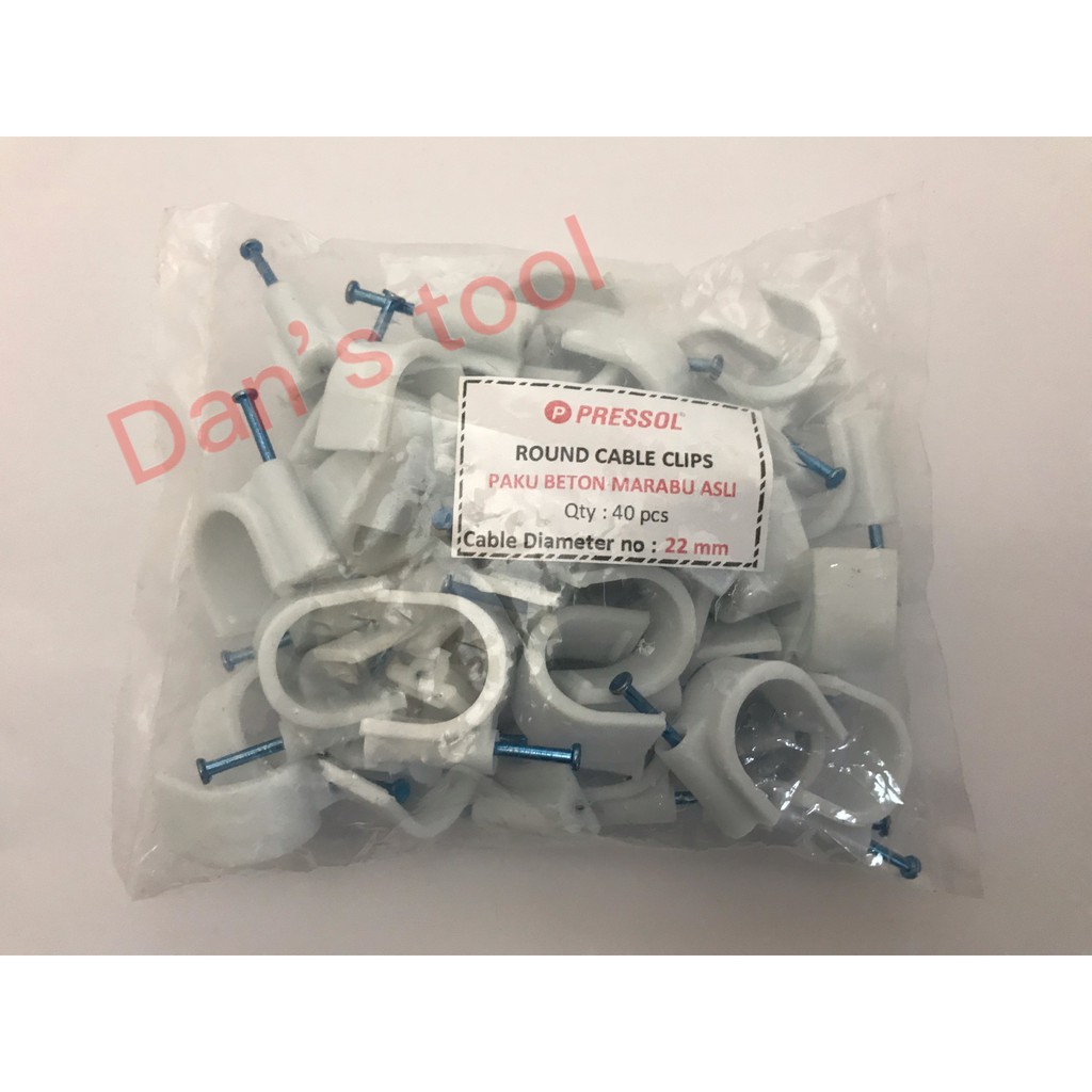 Klem Kabel no 22 Paku Beton MARABU ASLI / Cable Clamp / Cable Clip