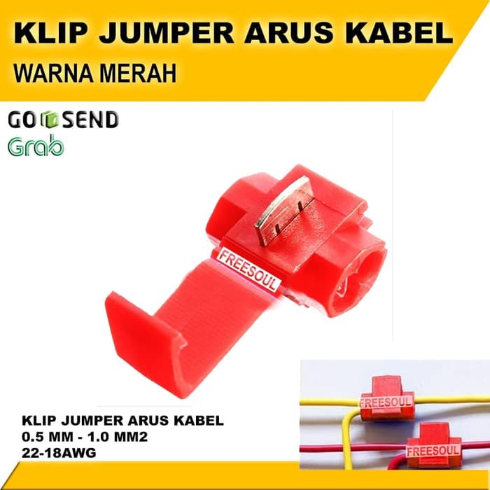 Jual Klip Jumper Kabel - Klip Arus Kabel Universal - Quick Connector - Merah Murah