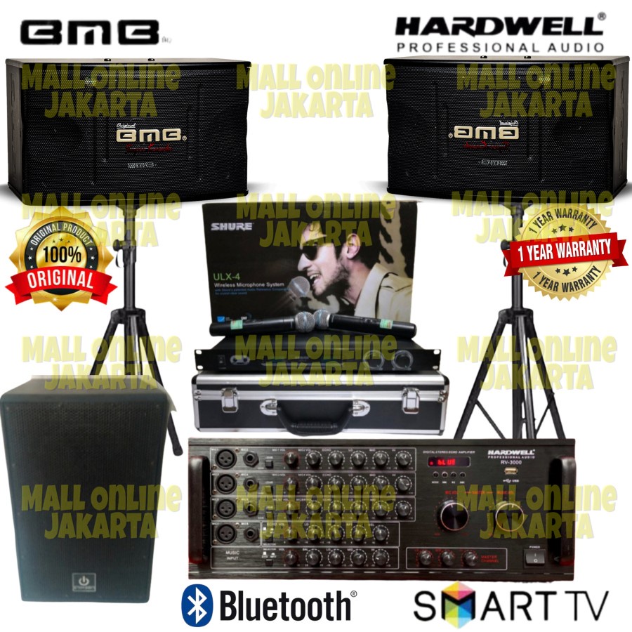 Paket karaoke bmb 10 inch Subwoofer aktif 12 inch Hardwell power ampli