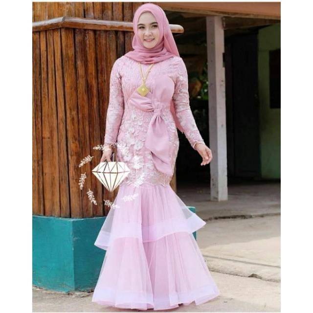 MAXY RIBBONIA, BRUKAT MOSCREPE ORGANDI, GAMIS HIJAB MUSLIM, MAXY DRESS