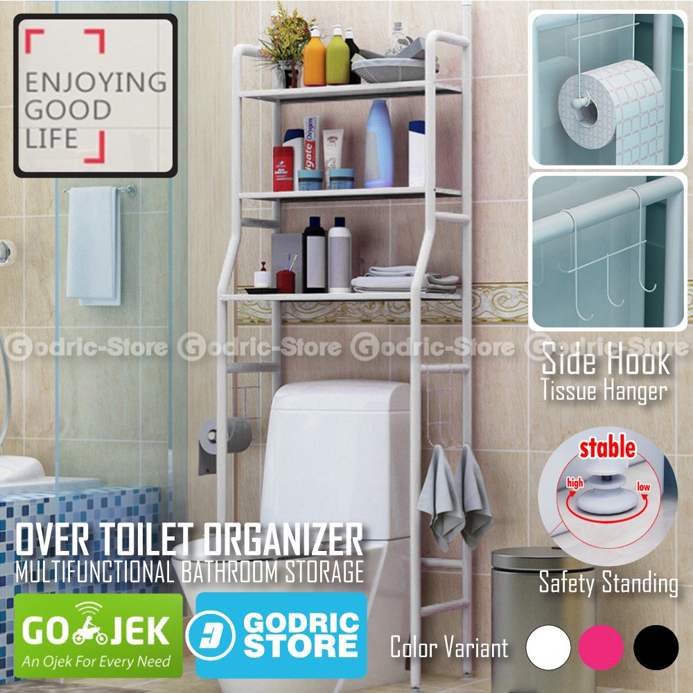  Rak  Toilet Organizer WC Kamar  Mandi  165 x 50 x 26 Shopee  