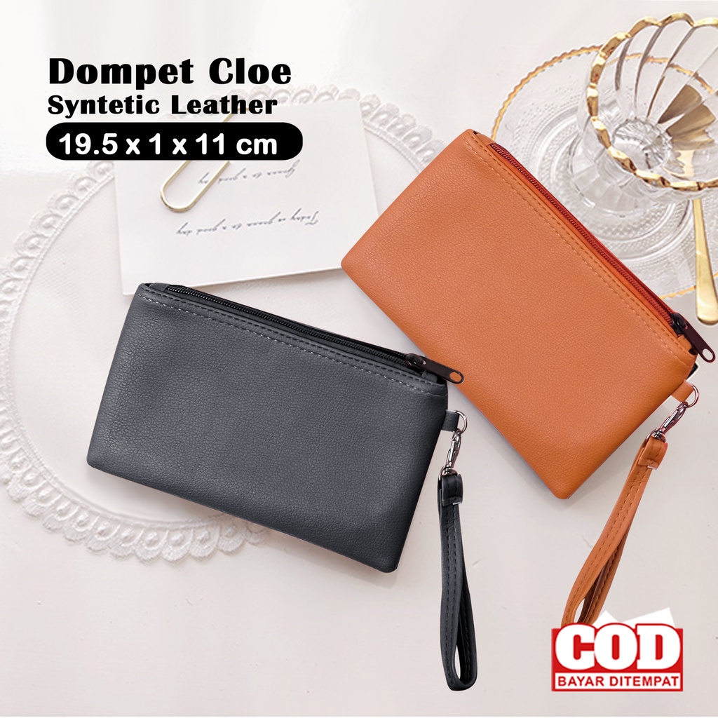 Dompet uang dan hp wanita kulit sintetis polos wallet tempat koin pouch kosmetik lipstik wadah alat rias travel organizer