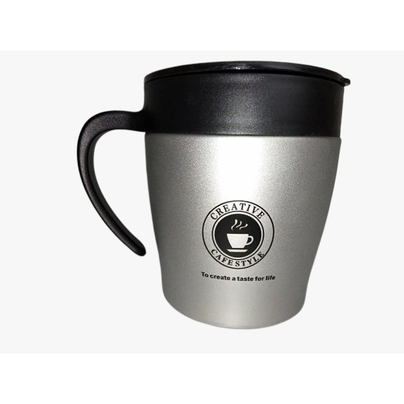 TERBARU!!! GRATIS PACKING BUBBLE Mug Kopi Stainless Stell 330 ml (FREE SENDOK KOPI)