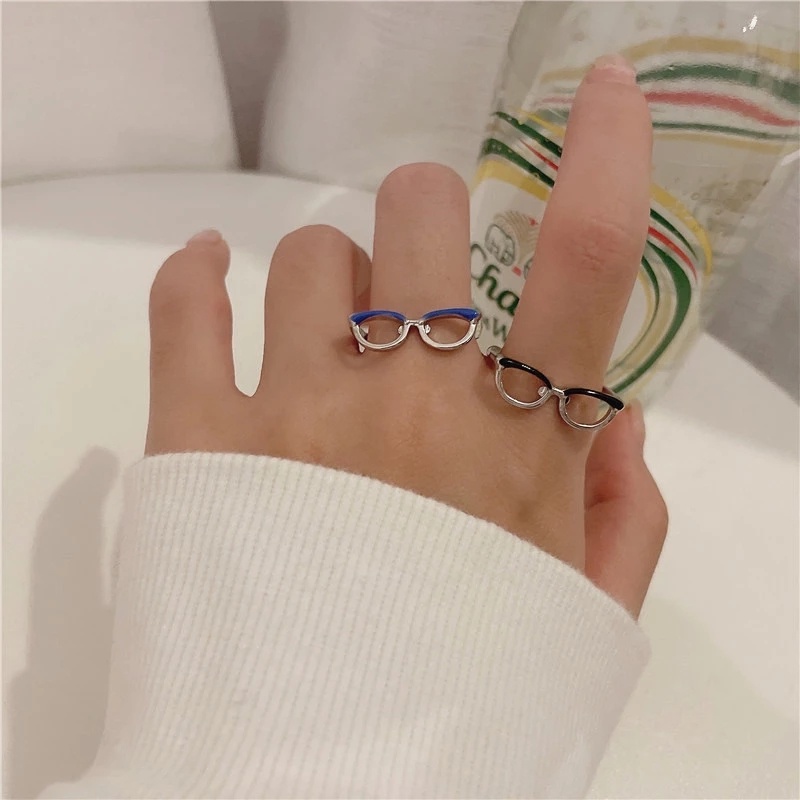 Cincin Desain Kacamata Gaya Hip Hop Minimalis Adjustable Untuk Pria