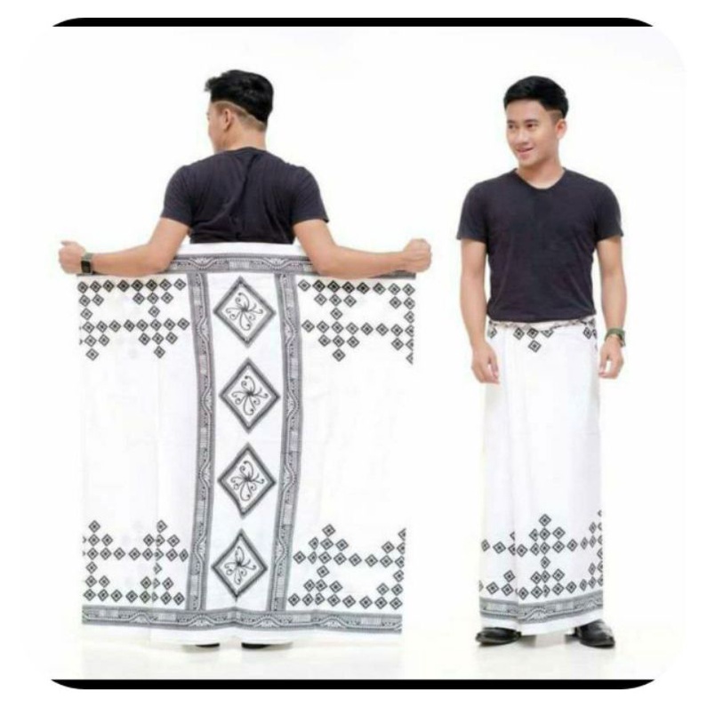 SARUNG BATIK DEWASA MOTIF PALAIKAT JORDAN ABU -  PUTIH - HITAM BATIK ASLI PEKALONGAN BISA BAYAR DITE