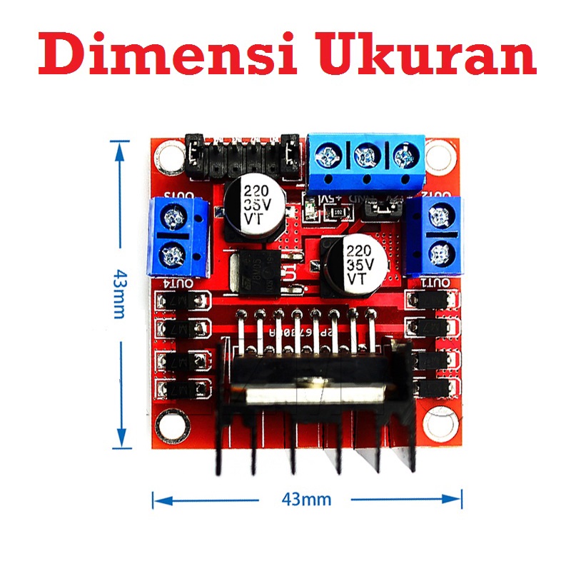 [HAEBOT] Motor Driver Module L298N 2 Channel Pengatur Kecepatan DC Motor Robot Arduino L298 Pengendali Stepper Dinamo