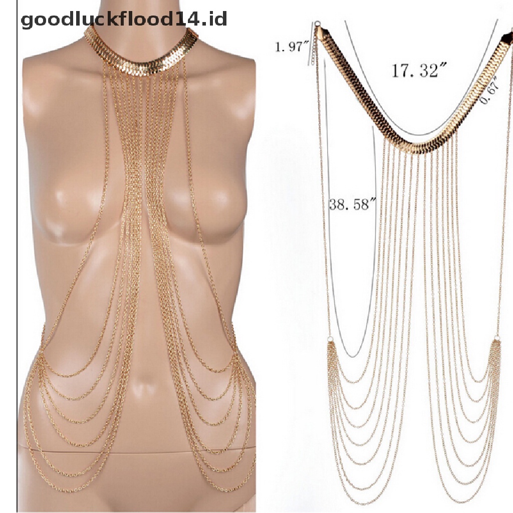 [OOID] Hot Sexy Body Chain Necklaces Tassel Alloy Long Necklace Female Fashion Jewelry ID