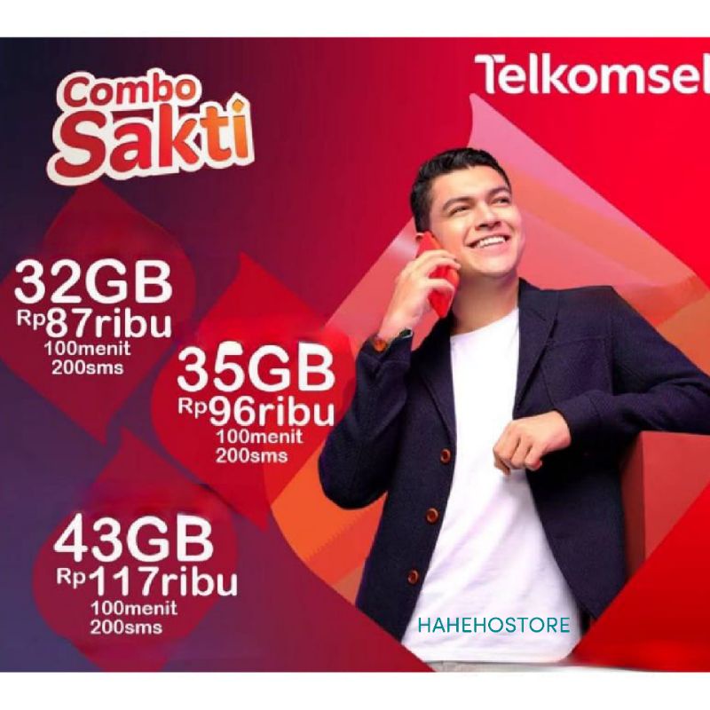 Kartu Combo Sakti Telkomsel 32 GB 35 GB 43GB Bahan Loop