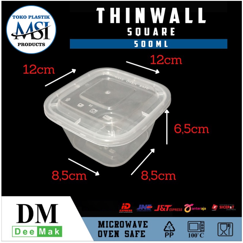 Thinwall DM SQ 250ml - 325ml - 350ml - 500ml  /Thinwall Square/Food Container Slime Dessert Box Thinwall DM SQ 250ml - 325ml - 350ml - 500ml | Thinwall Kotak DM SQ Kecil 250ml - 325ml - 350ml - 500ml | Harga di Atas adalah Harga per Lbr |