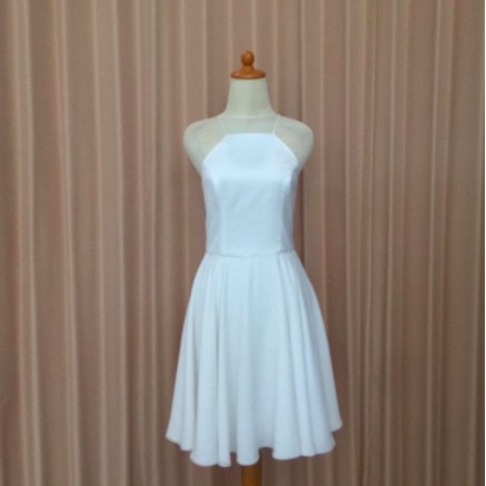 DRESS HALTER NECK ROK PENDEK MODEL TALI SILANG BELAKANG