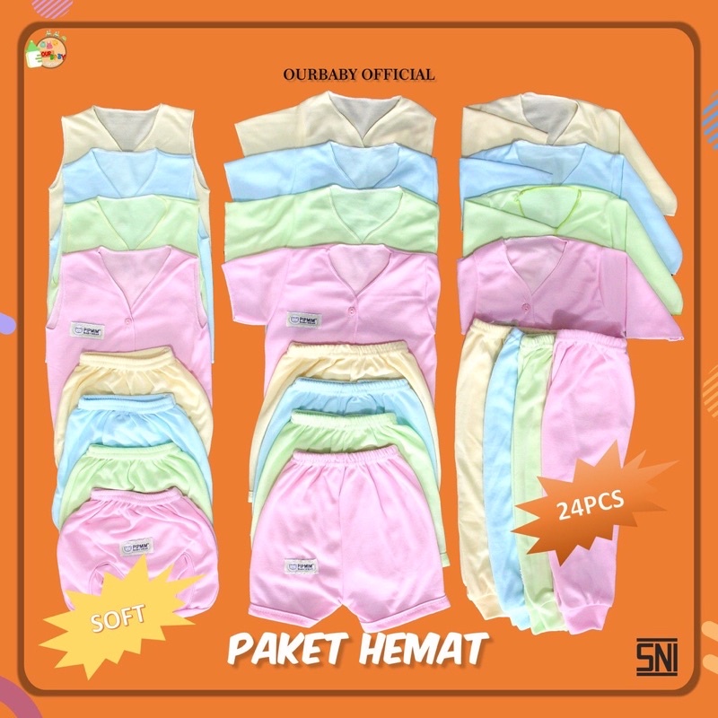 PAKET BAJU BAYI POLKADOT/BAJU BAYI BARU LAHIR MURAH/BAJU NEWBORN PANJANG PENDEK KUTUNG POLKADOT-Pipmim Muda