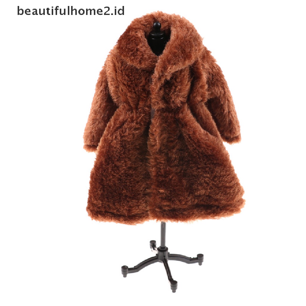 (beautifulhome2.id) Mantel / Coat Fashion Lengan Panjang Bahan Bulu Imitasi Untuk Aksesoris Boneka