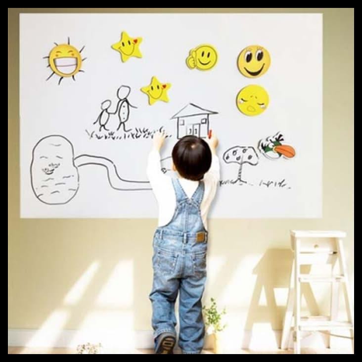 

Blackboard Whiteboard Wall Stiker Papan Tulis Size 200X60Cm - Putih