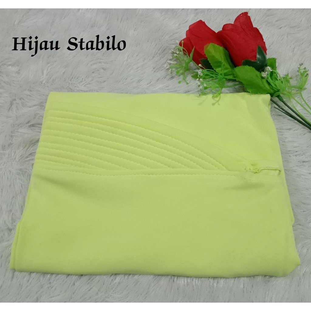 Best Seller...!!! Bergo Oval Polos / Hijab Harian Simple-Hijau Stabilo