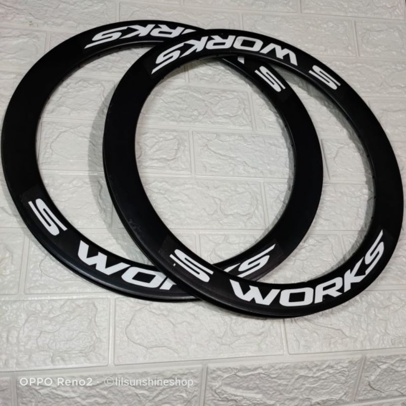 Velg S-Works 20 Murni Alloy Hitam 32 Holes 4cm (1set/2pcs) TIDAK BISA UTK 700c