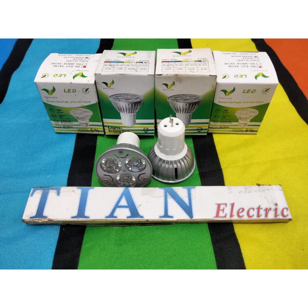 Lampu Halogen LED 3 Watt 3 Mata WL-MR16