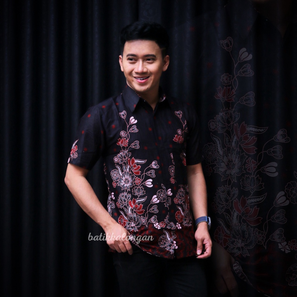 SIZE M L XL XXL XXXL BSWART Batik HRB026 Kenongo Hem Pendek Padi Pekalongan M L XL Batik Pria MURAH