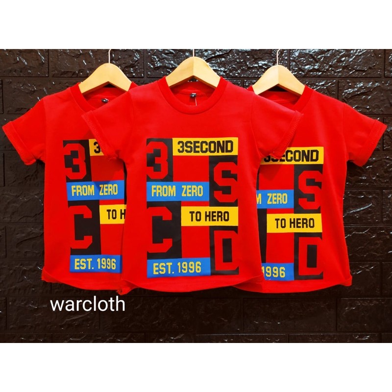 Kaos Baju Anak Grenlight Merah  - Bahan Adem - Termurah - Anak umur 1-8 Tahun 3second