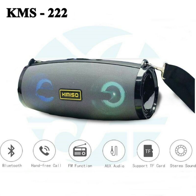 Speaker Bluetooth Led Portable Wireless Speker Stereo KIMISO FM Radio KMS-222 KMS 222