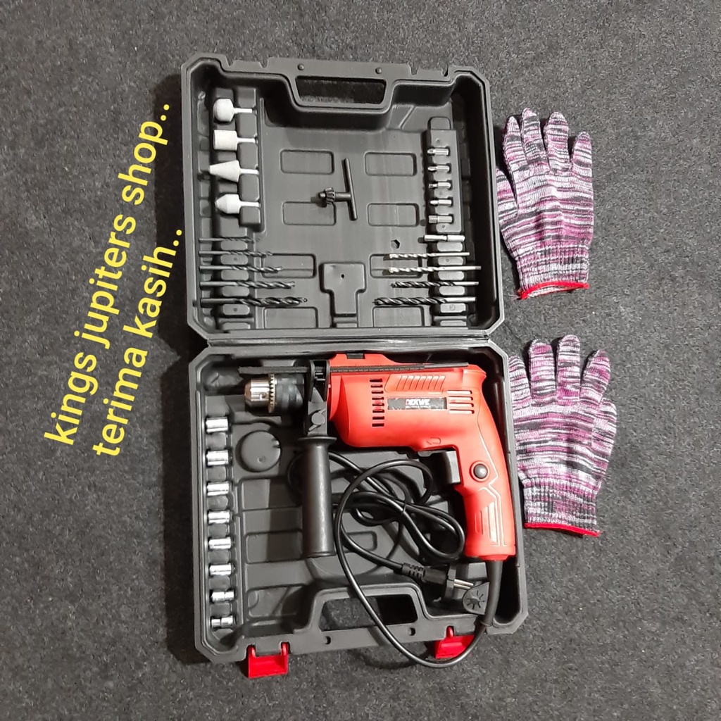 DEKWE BOR 13MM + MATA BOR KOMPLIT BOR 13 MM TEMBOK BESI KAYU BOR TANGAN