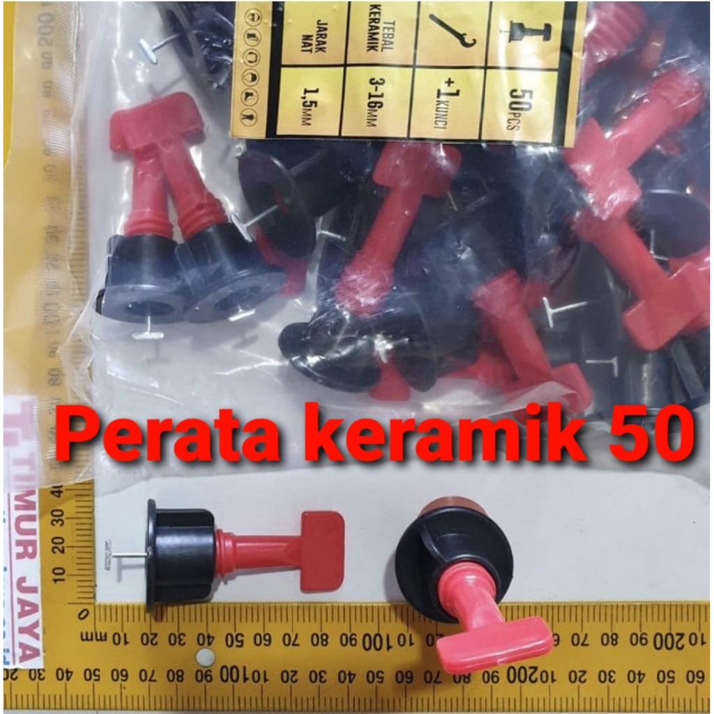 REUSABLE TILE LEVELING, ALAT PERATA KERAMIK MODEL PUTAR 50 PCS - gratis CC 1.5 m