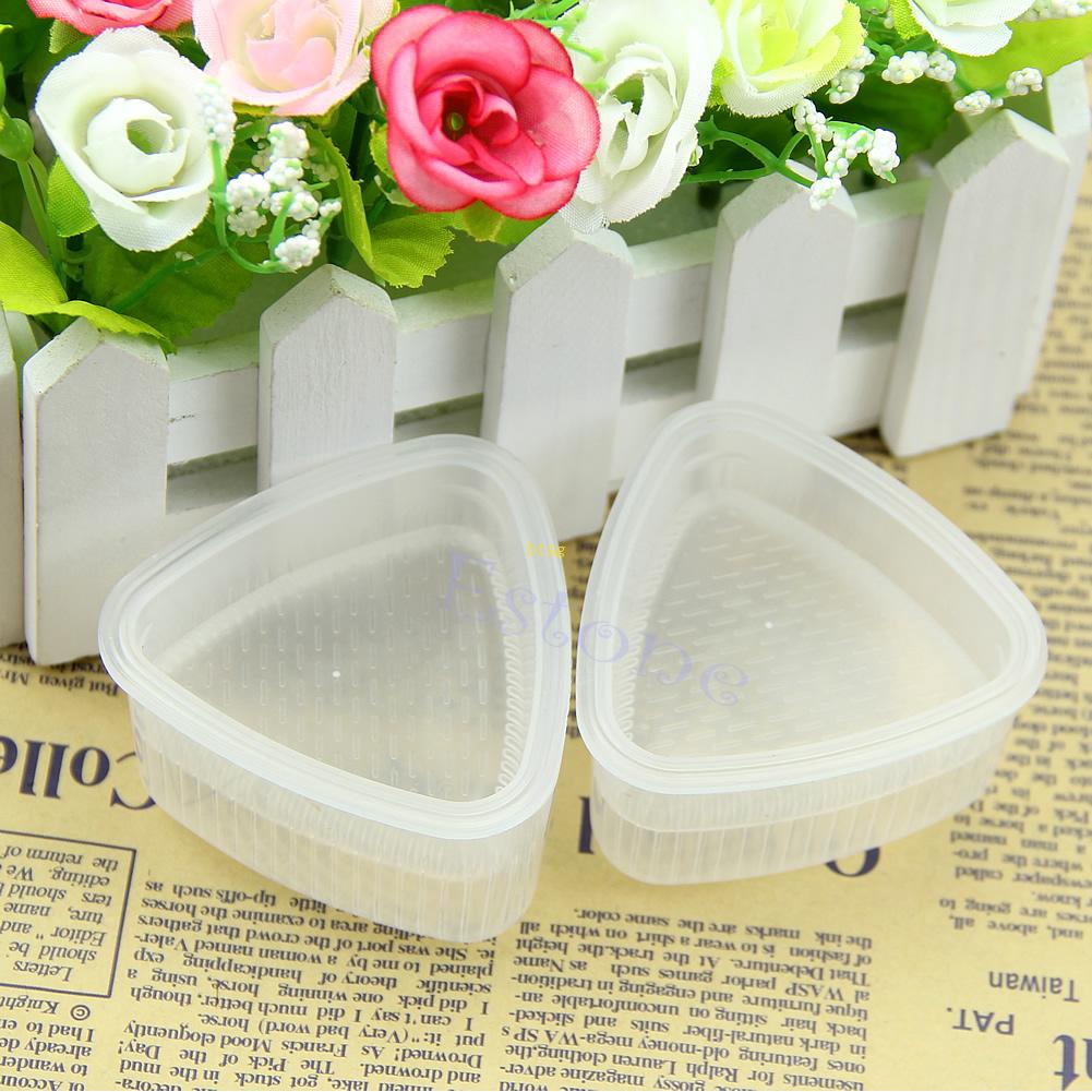 Btsg 2pcs Cetakan Sushi / Onigiri / Bento Bentuk Segitiga DIY