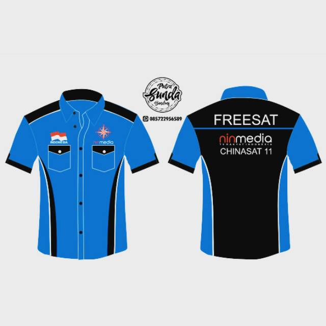 Baju freesat biru hitam