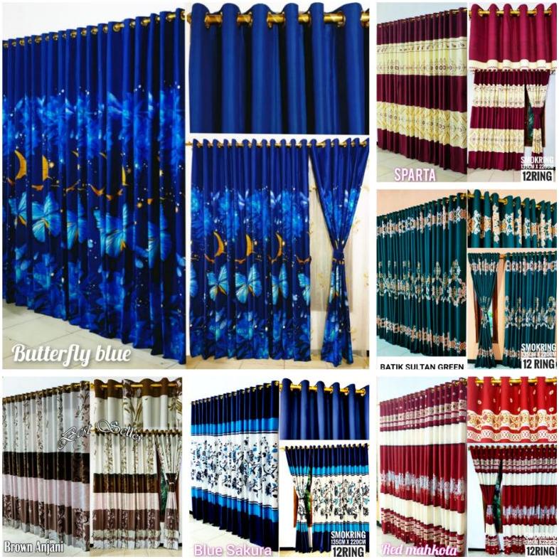 GORDEN PINTU JENDELA SMOKERING 12 LUBANG GORDEN JENDELA KORDEN MOTIF KARAKTER MURAH . , . , ,.