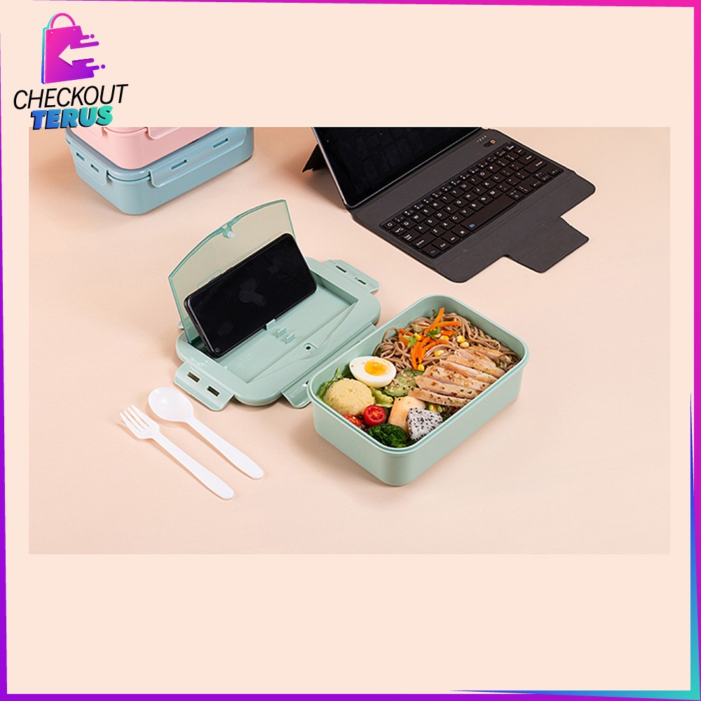 CT C450 Tempat Makan Dengan Sendok Food Grade Lunch Box Set Kotak Bekal Makanan Bento Box Portable