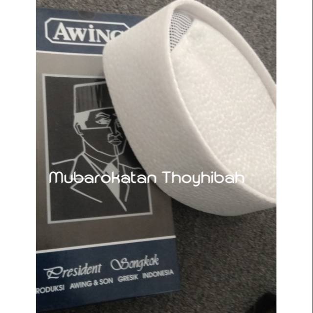 Peci awing tipe Lahore putih | peci lahore elegan | songkok awing