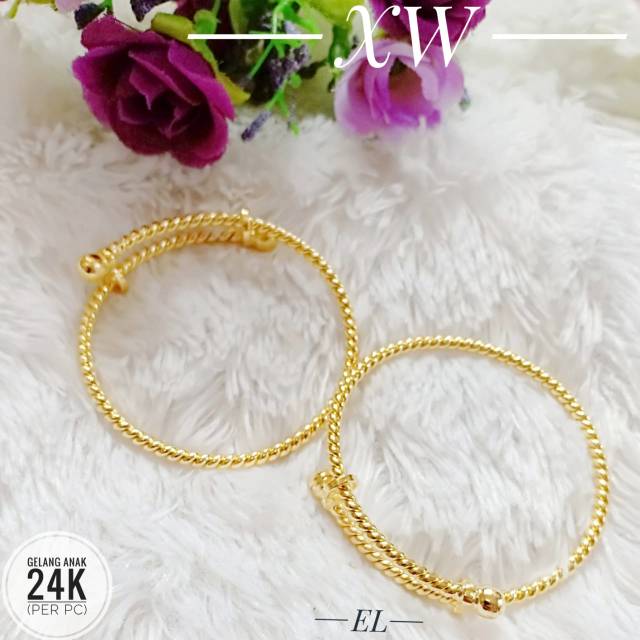 Gelang anak lilit Fleksible warna 24k G06108