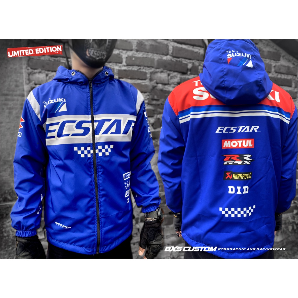 (WATERPROOF) JAKET MOTOR TEAM SUZUKI FOR SUNMORI JAKET MOTOR  RACING TOURING LIVERY TEAM SUZUKI ECST